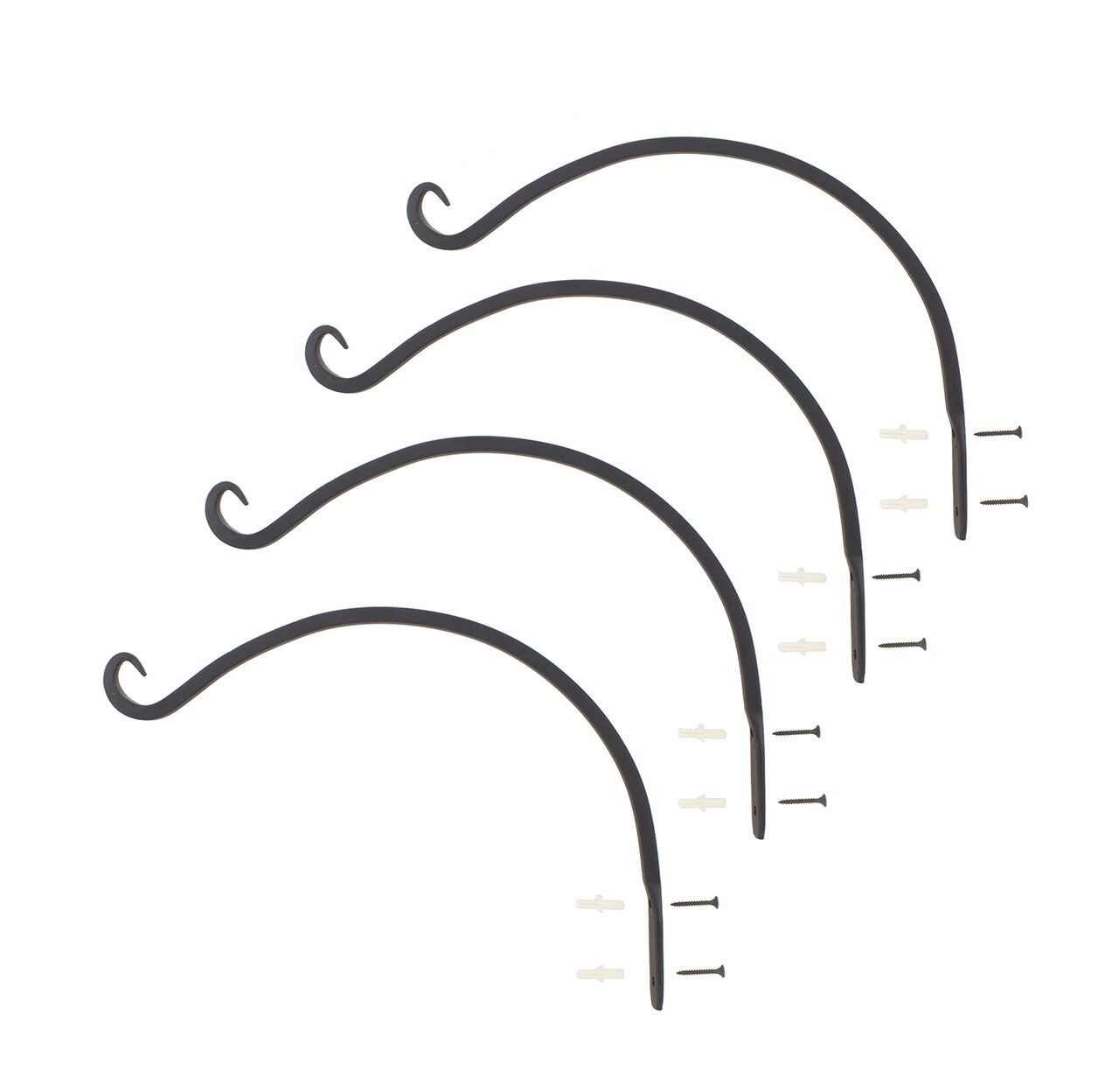 7Penn | Black Hanging Plant Bracket 14” Inch Wall Plant Hanger Windchime Hanger